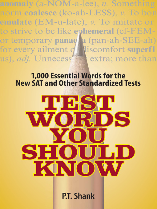 Title details for Test Words You Should Know by P. T. Shank - Available